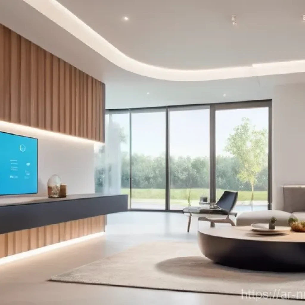 에너지 관리 최적화의 지속 가능성 평가 - **Prompt: A futuristic, modern smart home interior in an Arab setting, showcasing a family of three ...