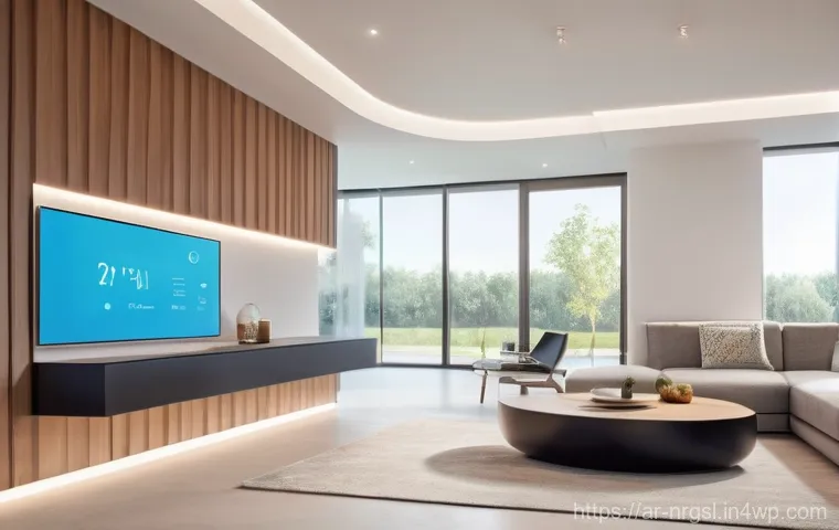 에너지 관리 최적화의 지속 가능성 평가 - **Prompt: A futuristic, modern smart home interior in an Arab setting, showcasing a family of three ...