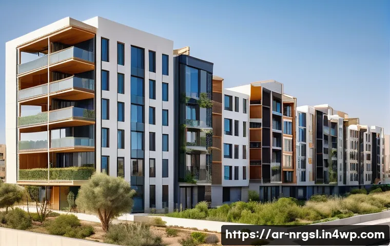건축 설계에서의 에너지 관리 고려사항 - A modern residential building in a hot, arid Middle Eastern climate, designed with light-reflective ...