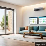 Home 23 에너지 관리 최적화의 기술적 도전 과제 - A modern smart home interior in an Arabic-style residence during a bright day, showcasing advanced m...